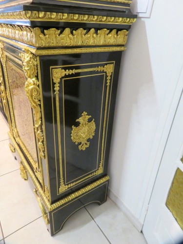 Haut meuble d’appui en marqueterie Boulle époque Napoléon III - Antiquités Biau