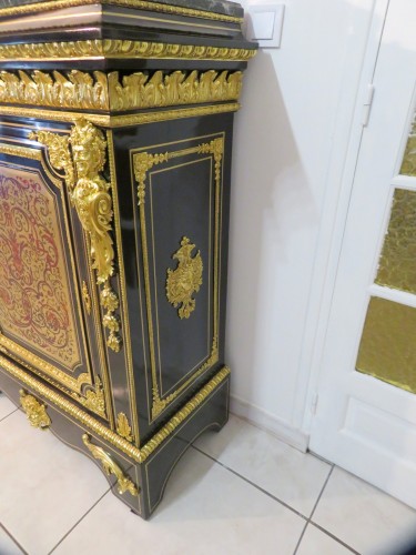 Haut meuble d’appui en marqueterie Boulle époque Napoléon III - Napoléon III