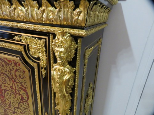 Antiquités - Haut meuble d’appui en marqueterie Boulle époque Napoléon III