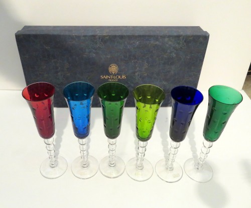 Saint Louis Bubbles Service 6 verres à vin du Rhin et 6 flutes - Verrerie, Cristallerie Style Art nouveau