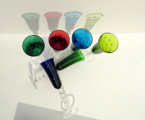 Saint Louis Bubbles Service 6 verres à vin du Rhin et 6 flutes - Antiquités Biau