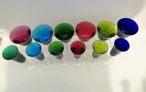 Antiquités - Saint Louis Bubbles Service 6 verres à vin du Rhin et 6 flutes