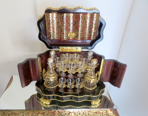 Tantalus Box Polylobed in Boulle marqueterie Napoleon III period 19th - 