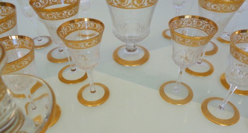 48 glasses,1 decanter in crystal St - Louis Thistle gold - silverware & tableware Style Art nouveau