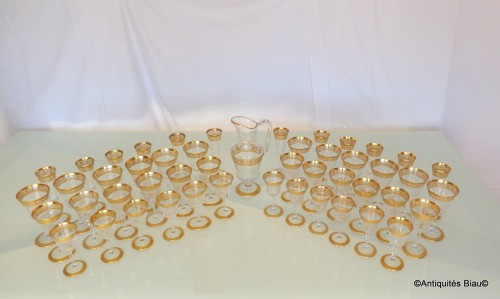 48 glasses,1 decanter in crystal St - Louis Thistle gold - 