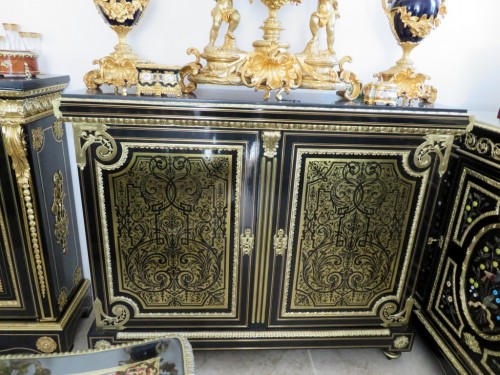 Napoléon III - Furniture L XIV with 2 doors in Boulle marquetry 19th  Napoleon III  period