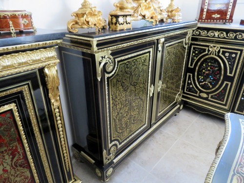 Antiquités - Furniture L XIV with 2 doors in Boulle marquetry 19th  Napoleon III  period