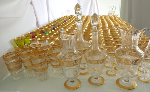 silverware & tableware  - Amazing set of crystal Saint Louis Model Thistle gold