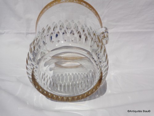 Bucket Champagne and 6 glasses in crystal St - Louis Thistle gold - Art nouveau