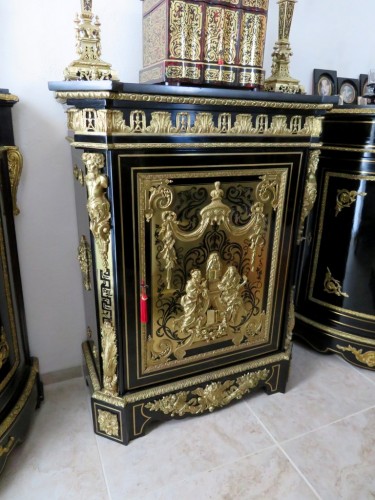 Napoléon III -  Cabinet Louis XIV stamped Béfort in Boulle Marquetry 19th Napoleon III