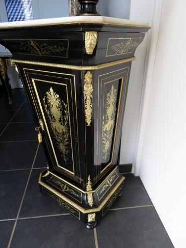 Gaine en marqueterie Boulle époque Napoléon III - Mobilier Style Napoléon III