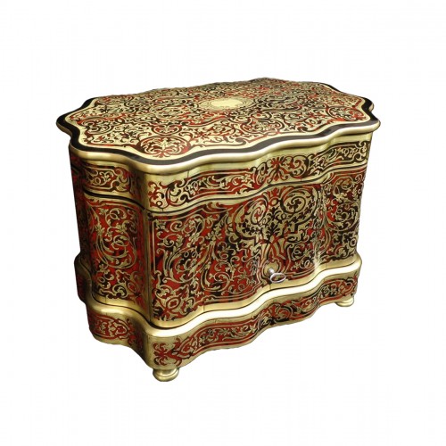 Bohême crystal Tantalus Box in Boulle marquetry late 19th century