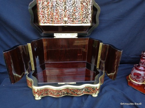 Bohême crystal Tantalus Box in Boulle marquetry late 19th century - Napoléon III