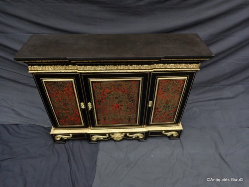 Impressive french credenza in marquetry Boulle 19th Napoléon III period - Furniture Style Napoléon III