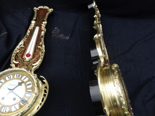 Horlogerie  - Horloge et Baromètre Napoléon III en marqueterie Boulle