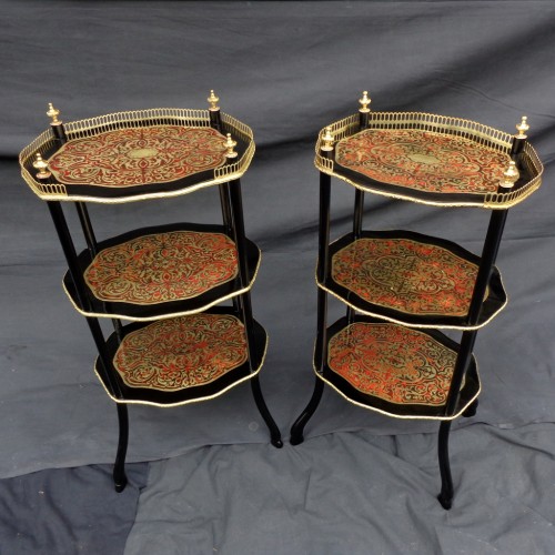  Pair of little table in Boulle marquetry Napoléon III period