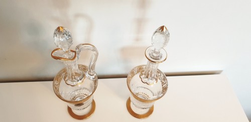 Carafe et aiguière, Cristal de Saint Louis modèle Thistle Or - Argenterie et Arts de la table Style Art nouveau