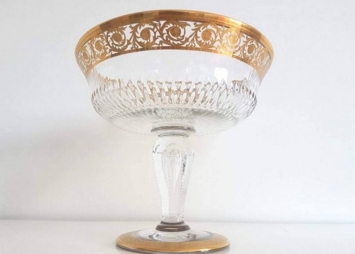 XXe siècle - Coupe sur pied en cristal de Saint Louis modéle Thistle Or