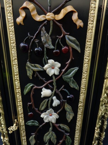 Decorative Objects  - Cabinet in Pietra Dura Boulle marquetry 19th Napoleon III period