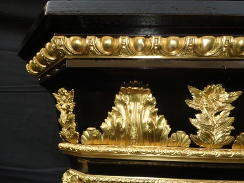 Cabinet in Pietra Dura Boulle marquetry 19th Napoleon III period - Napoléon III