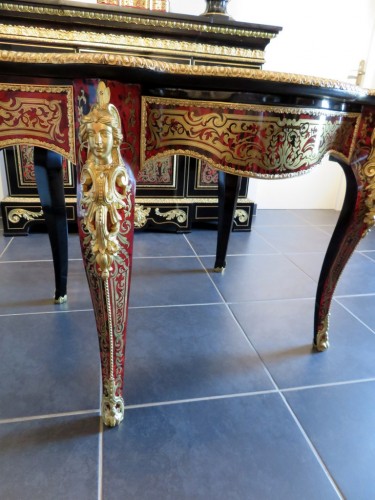 Furniture  - Table in marquetry Boulle 19th Napoléon III period - Perfect condition