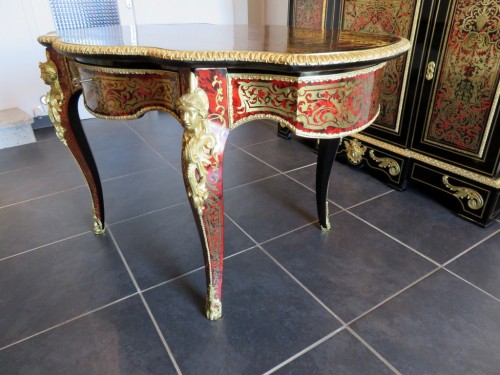 Table in marquetry Boulle 19th Napoléon III period - Perfect condition - Napoléon III