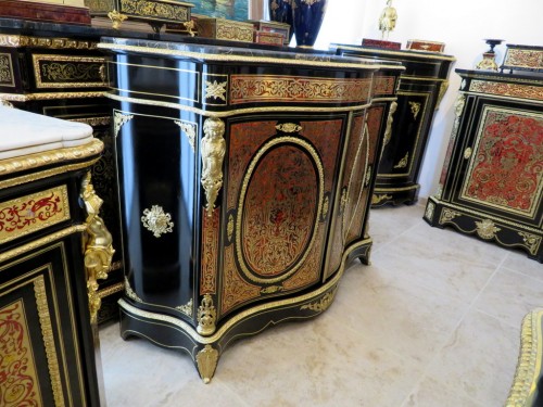 Antiquités - Cabinet 2 doors in Boulle marquetry 19th Napoléon III