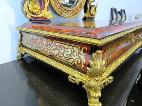 Barbière d'époque Napoléon III en marqueterie Boulle - Objet de décoration Style Napoléon III