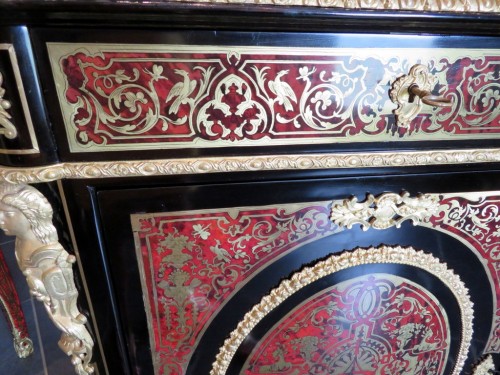 Strongbox Cabinet in Boulle marquetry 19th Napoléon III - Furniture Style Napoléon III