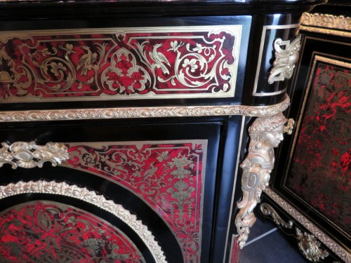Furniture  - Strongbox Cabinet in Boulle marquetry 19th Napoléon III