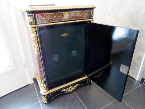 Antiquités - Strongbox Cabinet in Boulle marquetry 19th Napoléon III