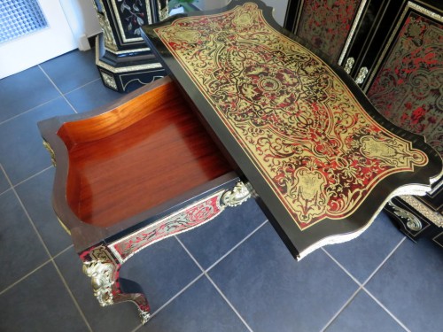 Antiquités - Console table à Jeux en marqueterie Boulle époque Napoléon III