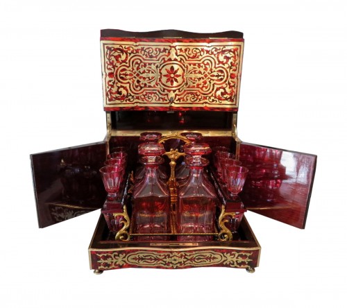 Tantalus Box in Boulle marquetry Napoleon III period 19th