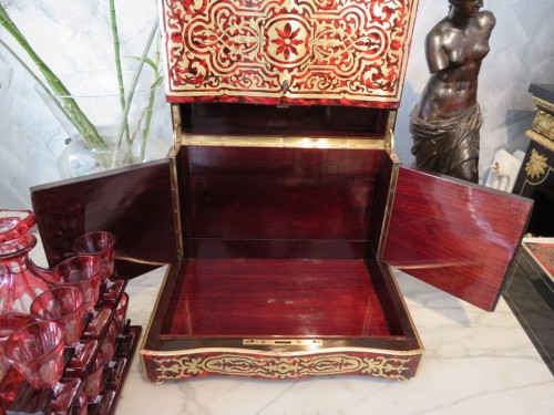 Antiquités - Tantalus Box in Boulle marquetry Napoleon III period 19th