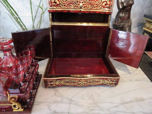 Antiquités - Tantalus Box in Boulle marquetry Napoleon III period 19th