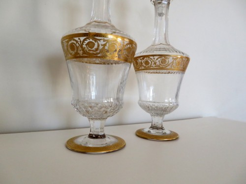 Paire de carafe en Cristal Saint Louis modèle Thistle Or - Antiquités Biau