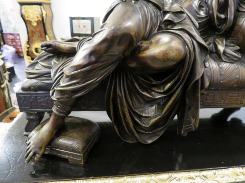 19th century bronze with base in Boulle marquetry signed DEVUALX  - Napoléon III