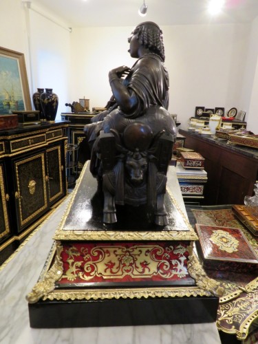 Napoléon III - 19th century bronze with base in Boulle marquetry signed DEVUALX 