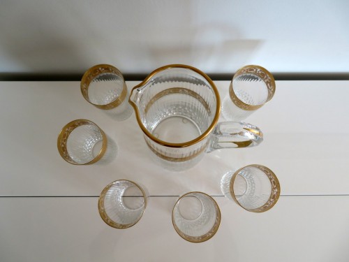 Verrerie, Cristallerie  - Service à Orangeade en cristal de Saint Louis modèle Thistle Or