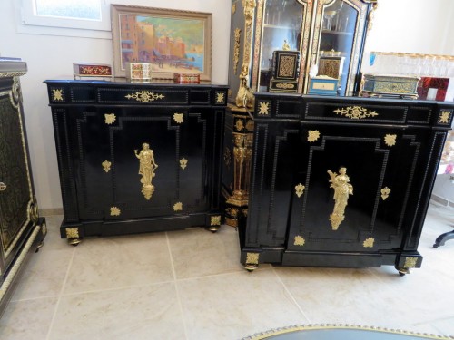 Furniture  - Pair of Napoléon III Cabinet Stamped Bellenot 