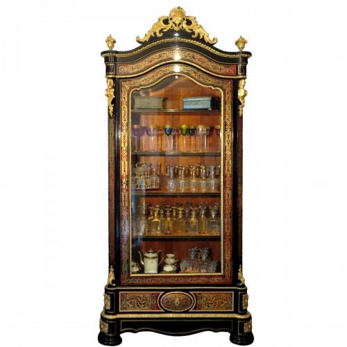 Large Showcase in Boulle marquetry 19th Napoleon III period