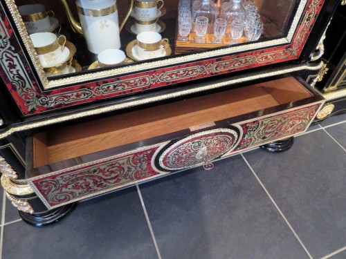 Furniture  - Large Showcase in Boulle marquetry 19th Napoleon III period