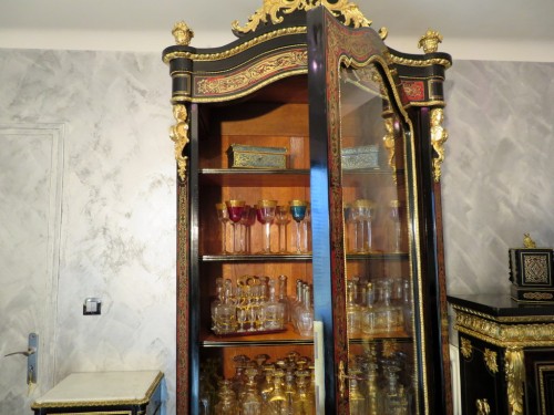 Large Showcase in Boulle marquetry 19th Napoleon III period - 