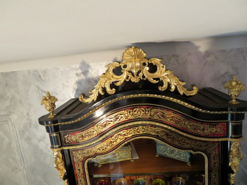 Napoléon III - Large Showcase in Boulle marquetry 19th Napoleon III period