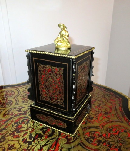 Cigar Carousel with Buddha in Boulle marquetry 19th - 