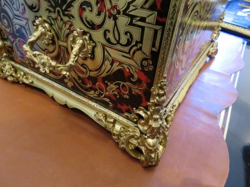 19th century - Stamped AUDIGE - Tantalus Box in Boulle marquetry Napoleon III period 19th