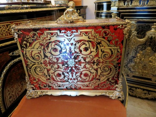 Stamped AUDIGE - Tantalus Box in Boulle marquetry Napoleon III period 19th - Napoléon III