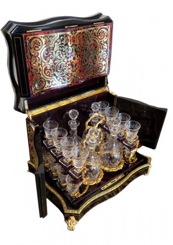 Tantalus Box in Boulle marquetry Napoleon III period 19th