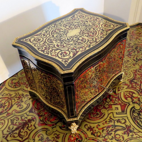 Tantalus Box in Boulle marquetry Napoleon III period 19th - Decorative Objects Style Napoléon III