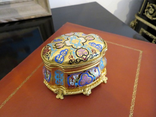 Boite à bijoux en émail cloisonné Boulle Epoque Napoléon III - Objets de Vitrine Style Napoléon III